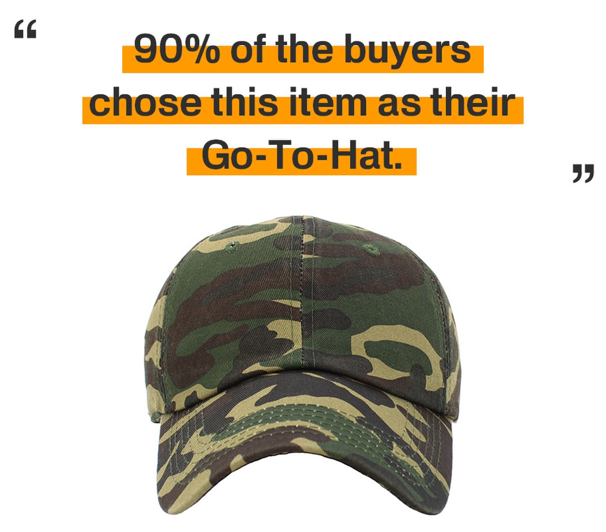 Camouflage Low Profile Baseball Caps Front View